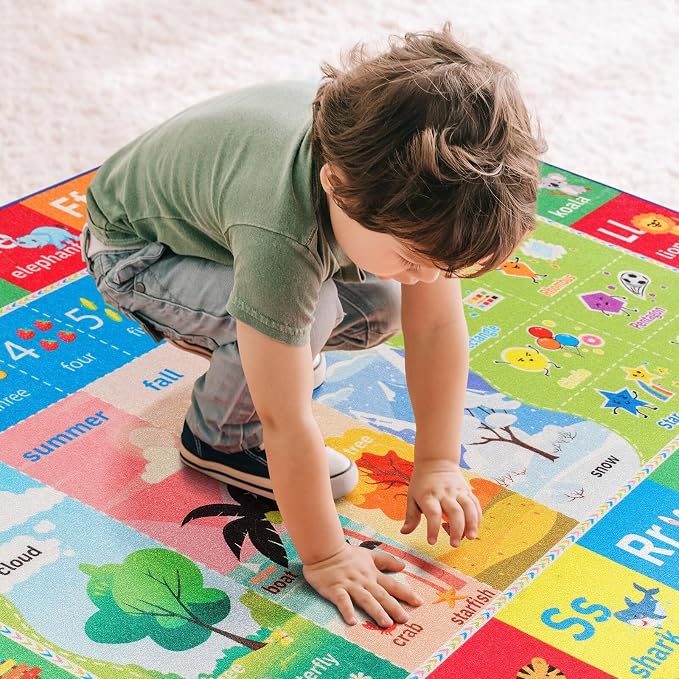 Macgace ABC Kids Rug for Playroom, 3x5 Washable Classroom Area Rugs, Toddler - Image 5