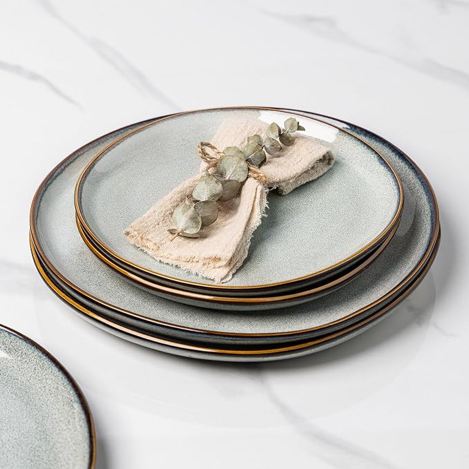 AmorArc Ceramic Dinner Plates Set of 6, 10.5 Inch Stoneware Plates Set | - Image 4