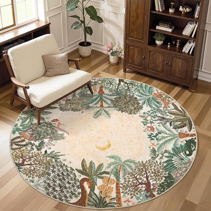 GarveeHome Round Area Rugs 4ft for Kids Room - Image 7