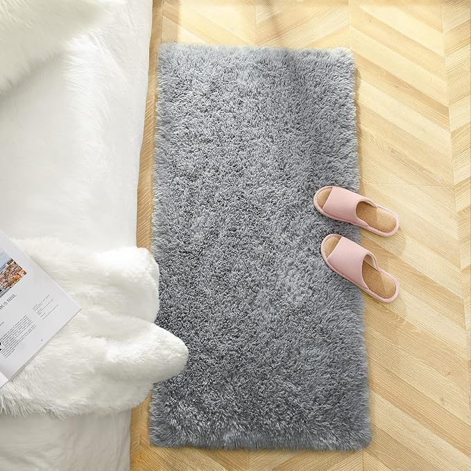 Chicrug Soft Runner Rug for Bedroom Living Room Plush Fluffy Rug 2x3 Feet - Image 3