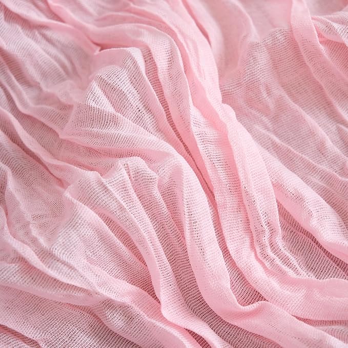 Asee'm 4pcs Blush Pink Cheesecloth Table Runner Summer 10FT Gauze Sheer | Boho - Image 5