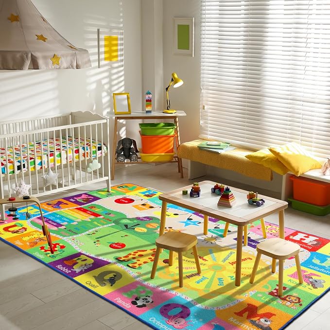 Kids Rugs for Playroom Classroom Bedroom, Educational and Fun Play Mat - Image 3