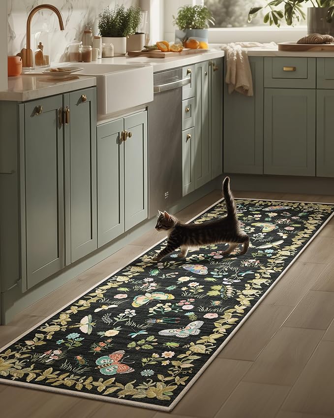Washable Runners for Hallways Kitchen Rugs: 2'x6' Runner Rug Stain Resistant by palohom