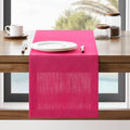 Linen Textured Border Table Runner, 14 x 72 Inch Hot Pink | Mitered Corner by ZEEMARTONLINE