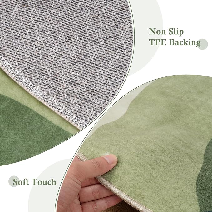 6ft Round Rugs for Living Room, Soft Washable Non-Slip Large Circle Rug - Image 2