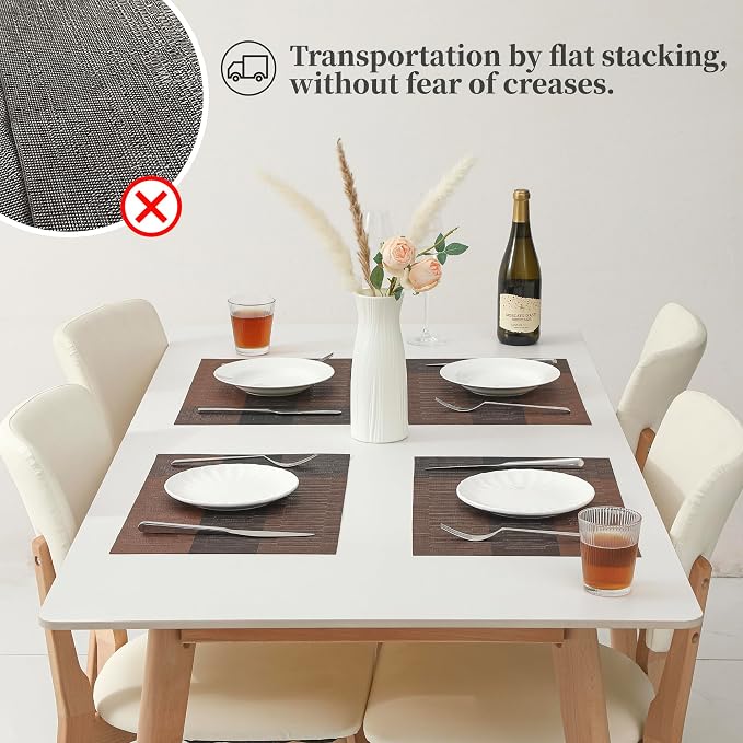 Leetaltree Brown with Black Striped Placemats Set of 8 - Image 6