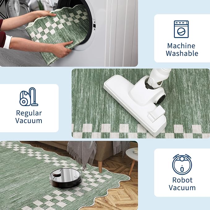 GarveeHome Scalloped Washable Rug 9x12 Area Rug - Image 6