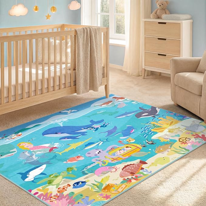3x5 Small Kids Rug for Bedroom by HazoHaus