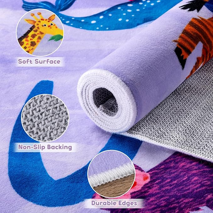 6x9 ABC Classroom Rug for Kids Playroom, Alphabet Rug - Image 6