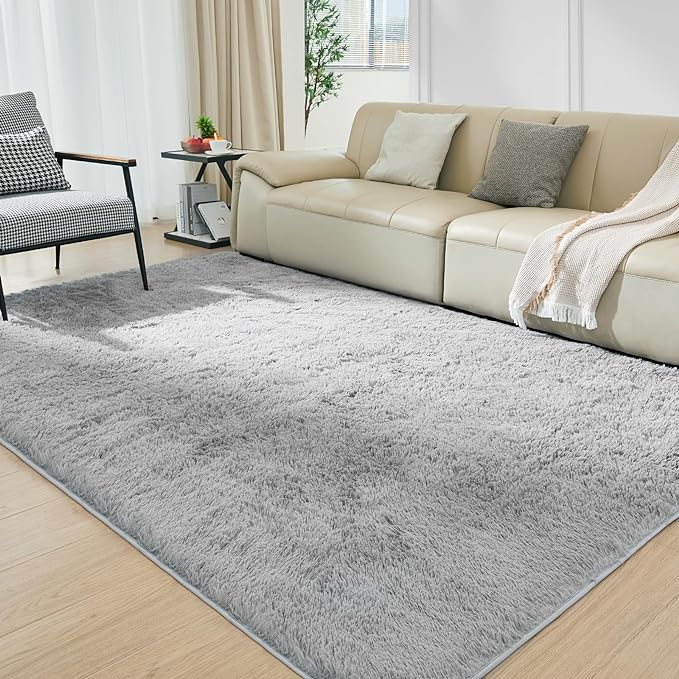 Ultra Soft Rug for Living Room, 5X8 Fluffy Shag Area Rug for Bedroom, Modern - Image 3