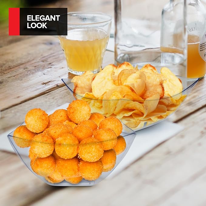 16oz Clear Plastic Serving Bowls Small Disposable Candy Dishes, Square Plastic - Image 6