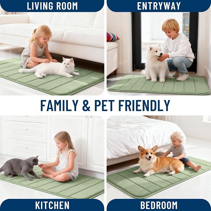 OLANLY Memory Foam Long Bathroom Rugs Runner 47x20, Super Soft Absorbent Bath - Image 9