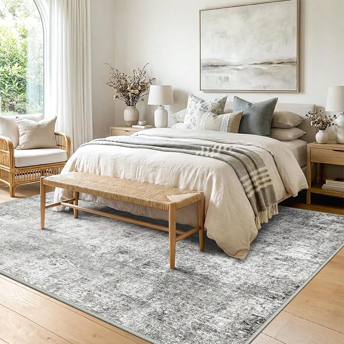 RELEANY Washable Area Rugs 5'x8' Non-Slip Modern Abstract Soft - Image 2