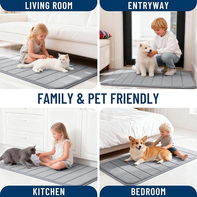 OLANLY Memory Foam Bath Mat 34x21, Super Soft Absorbent Bathroom Rugs, Quick Dry - Image 9