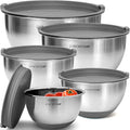 Premium Mixing Bowls With Airtight Lids Set, Thicker Stainless Steel Mixing by PriorityChef