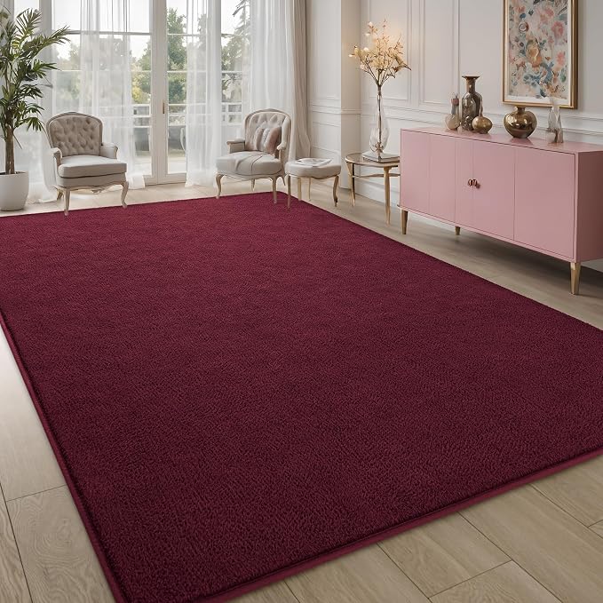 Pettop 6x9 ft Burgundy Red Area Rugs - Image 7