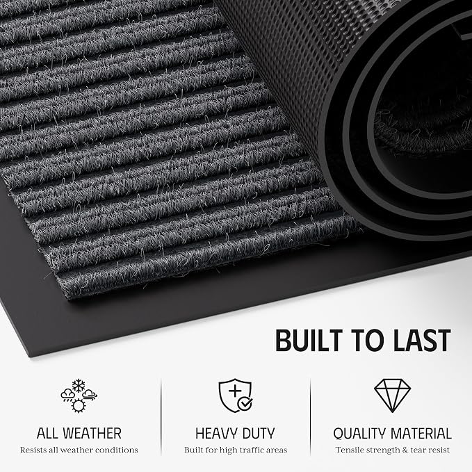 Front Door Mat 4' x 6', Heavy Duty Door Mat Outside Entrance, Non-Slip Welcome - Image 3