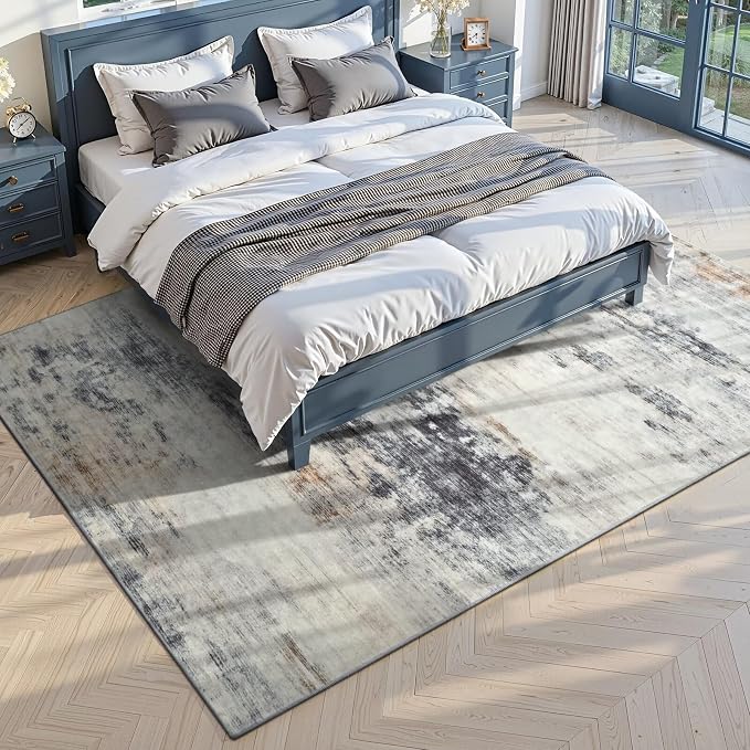 Toneed Abstract Area Rug 5x7 Modern Washable Rug Soft Non Slip Rug Low Pile - Image 2