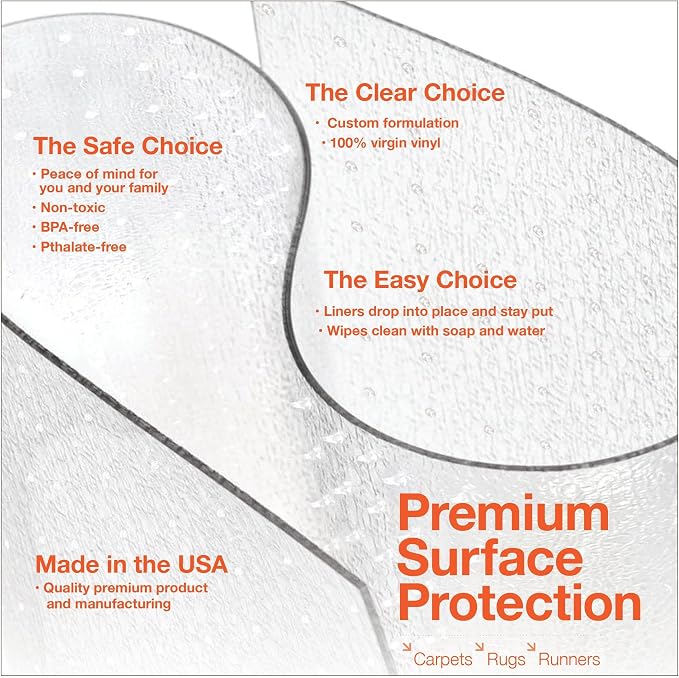 Clear Carpet Runner, USA Made, 24 x 120 Inch, 2mm Thick Cleated Vinyl, Plastic - Image 5
