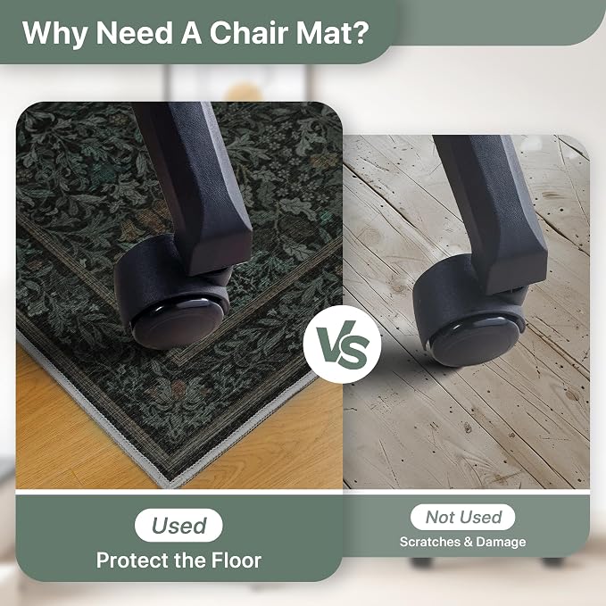 36"x48" Office Chair Mat for Hardwood Tile Floor, Under Desk Carpet Protector - Image 5