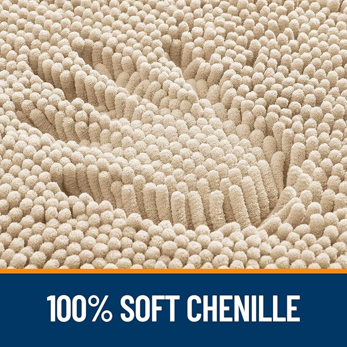 OLANLY Bathroom Rugs 30x20, Extra Soft Absorbent Chenille Bath Rugs, Rubber - Image 3