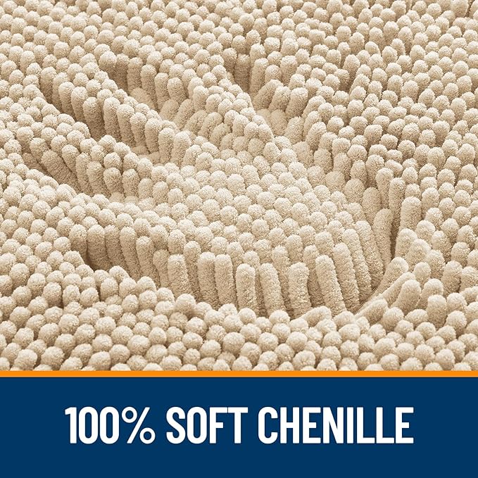 OLANLY Bathroom Runner Rugs 44x24, Extra Soft Absorbent Chenille Bath Rugs - Image 3