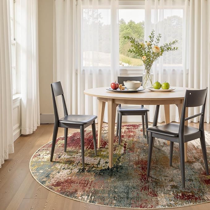 RELEANY Washable Area Rugs 6ft Non-Slip Modern Abstract Soft - Image 2