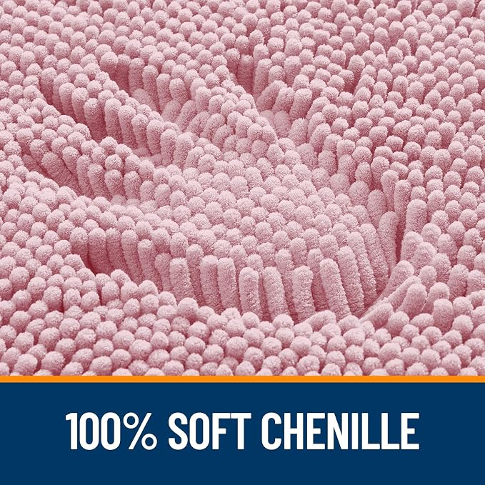 OLANLY Bathroom Rugs 34x21, Extra Soft Absorbent Chenille Bath Rugs, Rubber - Image 3