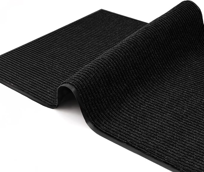2 Pack Black Commercial Door Mat 3'x5' Heavy Duty Industrial Floor Mat - Image 9