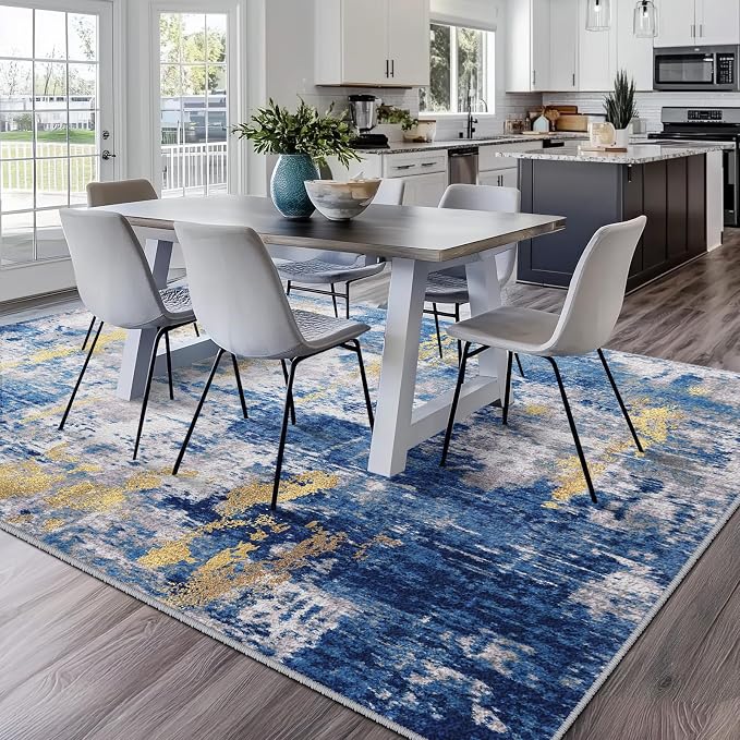 RELEANY Washable Area Rugs7'x9' Non-Slip Modern Abstract Soft - Image 2