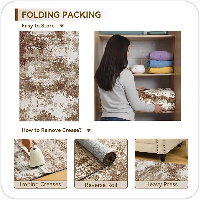 Entryway Rug 3x5 Brown Door Mat Indoor Entrance 36x60, Washable Small Throw Rugs - Image 8