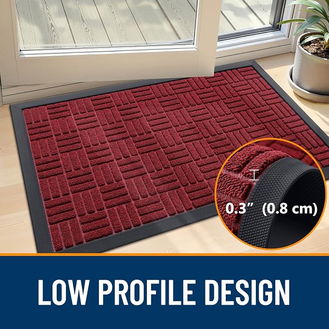OLANLY Front Door Mat Outside Entrance 35x23, Heavy Duty Sturdy Natural Rubber - Image 4