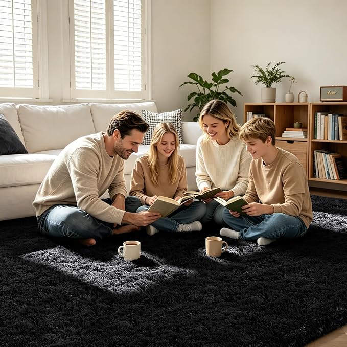 Shag Area Rugs for Bedroom Living Room, 5X8 Ultra Soft Fluffy Area Rugs for Dorm - Image 2