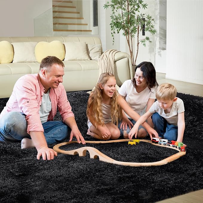 Ultra Soft Rug for Living Room, 8X10 Fluffy Shag Area Rug for Bedroom, Modern - Image 6