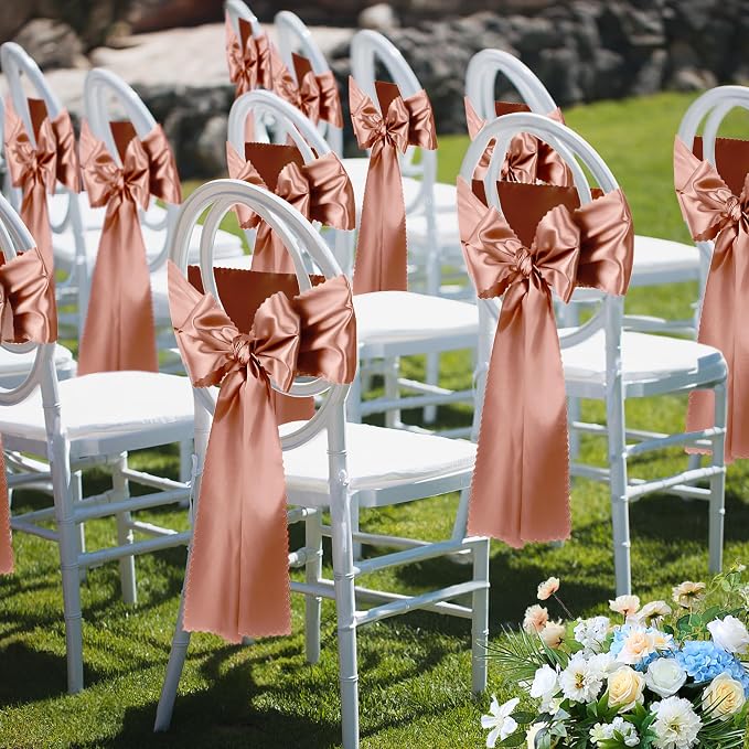 VACVELT Rose Gold Satin Table Runners, 12x72 Inch, 12 Pack, Scalloped Edge | - Image 9