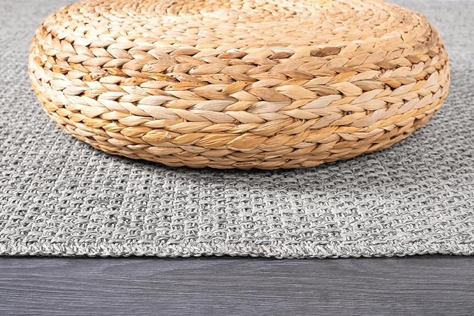 CAMILSON Easy Jute Rug 5x7 Indoor Outdoor Gray Farmhouse Area Rugs - Image 7