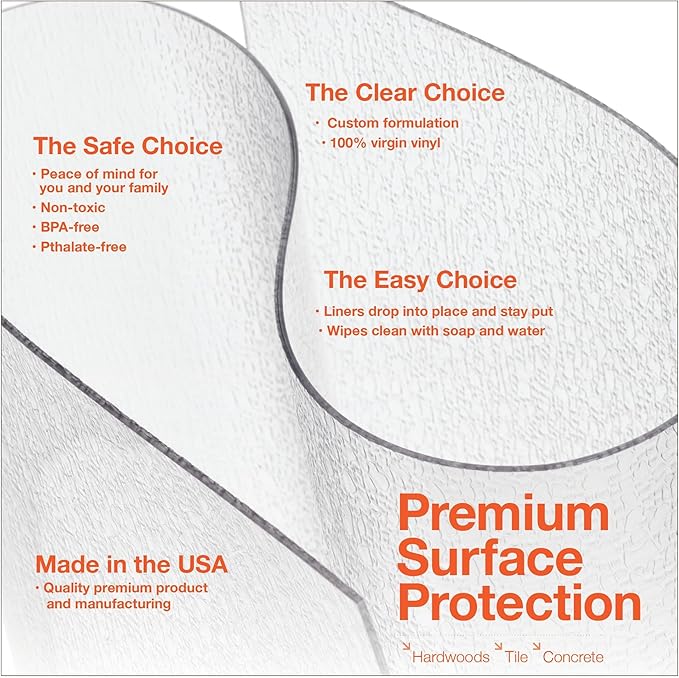 Clear Hard Floor Runner, USA Made, 30 x 72 Inch, 2mm Thick Clear Vinyl - Image 5