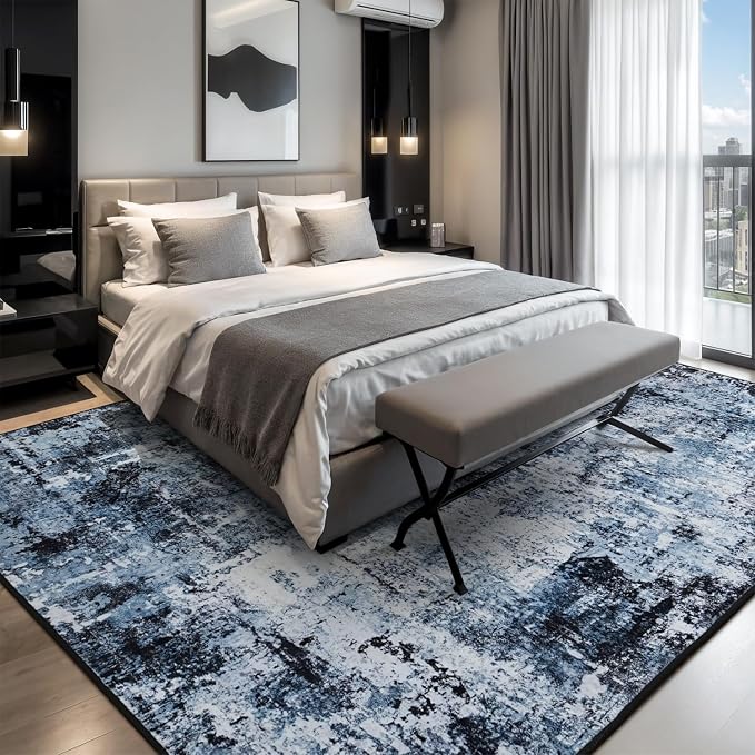 Rugflix 6x8 Area Rugs for Living Room, Washable Large Rug Stain-Resistant Low - Image 2