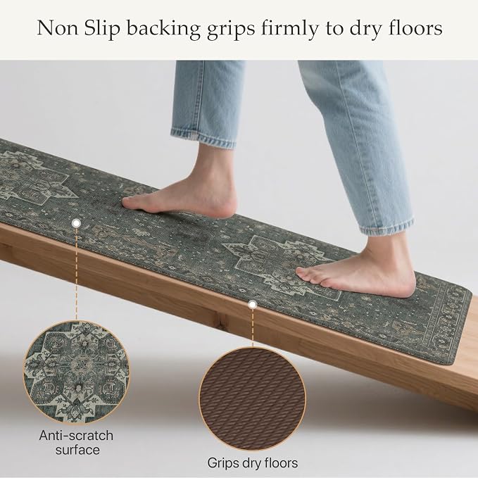 GENIMO Kitchen Mats for Floor 2PCs, Washable Anti Fatigue Mat for Cushioned - Image 6