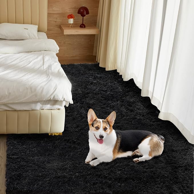 Ultra Soft Rug for Living Room, 6X9 Fluffy Shag Area Rug for Bedroom, Modern - Image 2