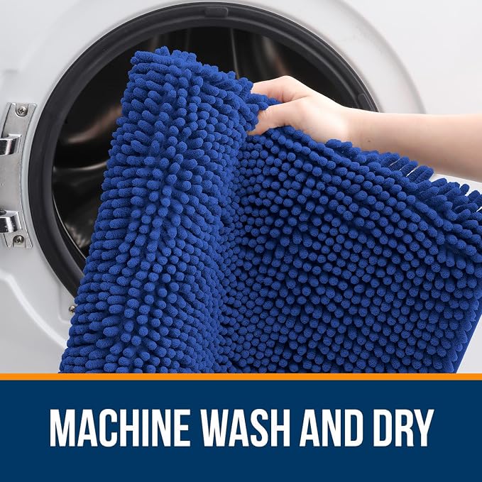OLANLY Bathroom Rugs 30x18, Extra Soft Absorbent Chenille Bath Rugs, Rubber - Image 5