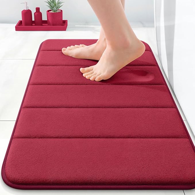 OLANLY Memory Foam Bath Mat 24x16, Super Soft Absorbent Bathroom Rugs, Quick Dry by OLANLY