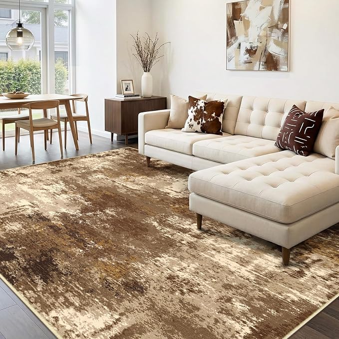 RELEANY Washable Area Rugs 5'x7' Non-Slip Modern Abstract Soft - Image 8