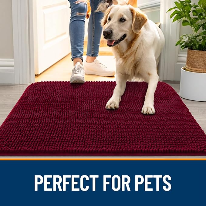 OLANLY Dog Door Mat for Muddy Paws 48x30, Absorbs Moisture and Dirt, Absorbent - Image 6