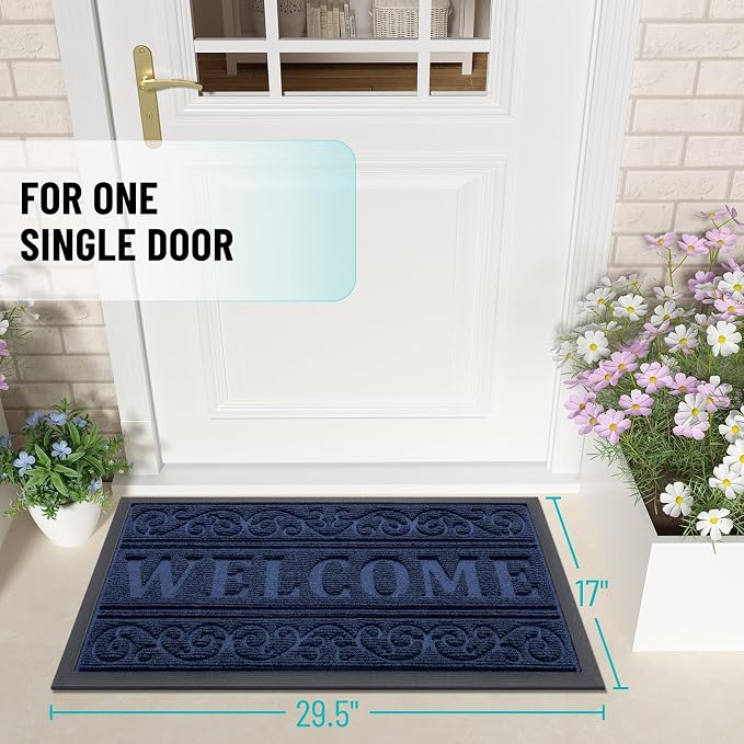 OLANLY Welcome Door Mat Indoor Outdoor Entrance, Heavy Duty Sturdy Front Door - Image 2