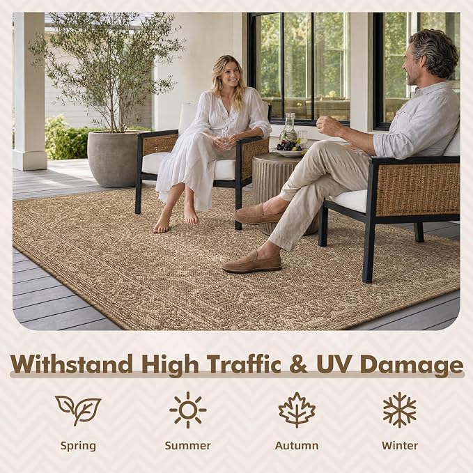 MontVoo-Outdoor Rug-Patio Rug 4x6 ft Polypropylene Indoor Outdoor Rugs Carpet - Image 4