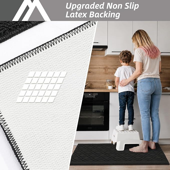 COSY HOMEER 48x20 Inch/30X20 Inch Kitchen Rug Mats Made of 100% Polypropylene 2 - Image 3