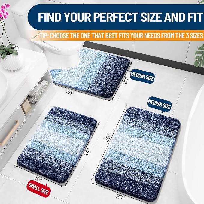 OLANLY Bathroom Runner Rugs Mat 44x20, Extra Soft Absorbent Microfiber Bath Rugs - Image 2