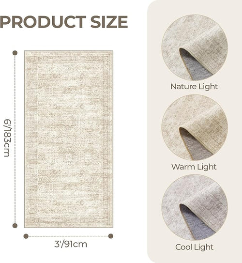 3x6 Runner Rug Non Slip, Thin Entryway Washable Rug - Image 2