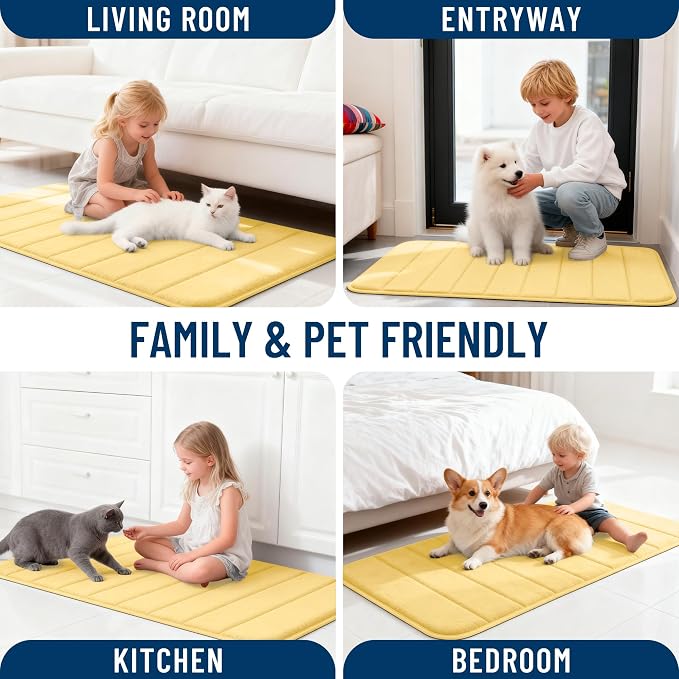OLANLY Memory Foam Bath Mat 40x24, Super Soft Absorbent Bathroom Rugs, Quick Dry - Image 9